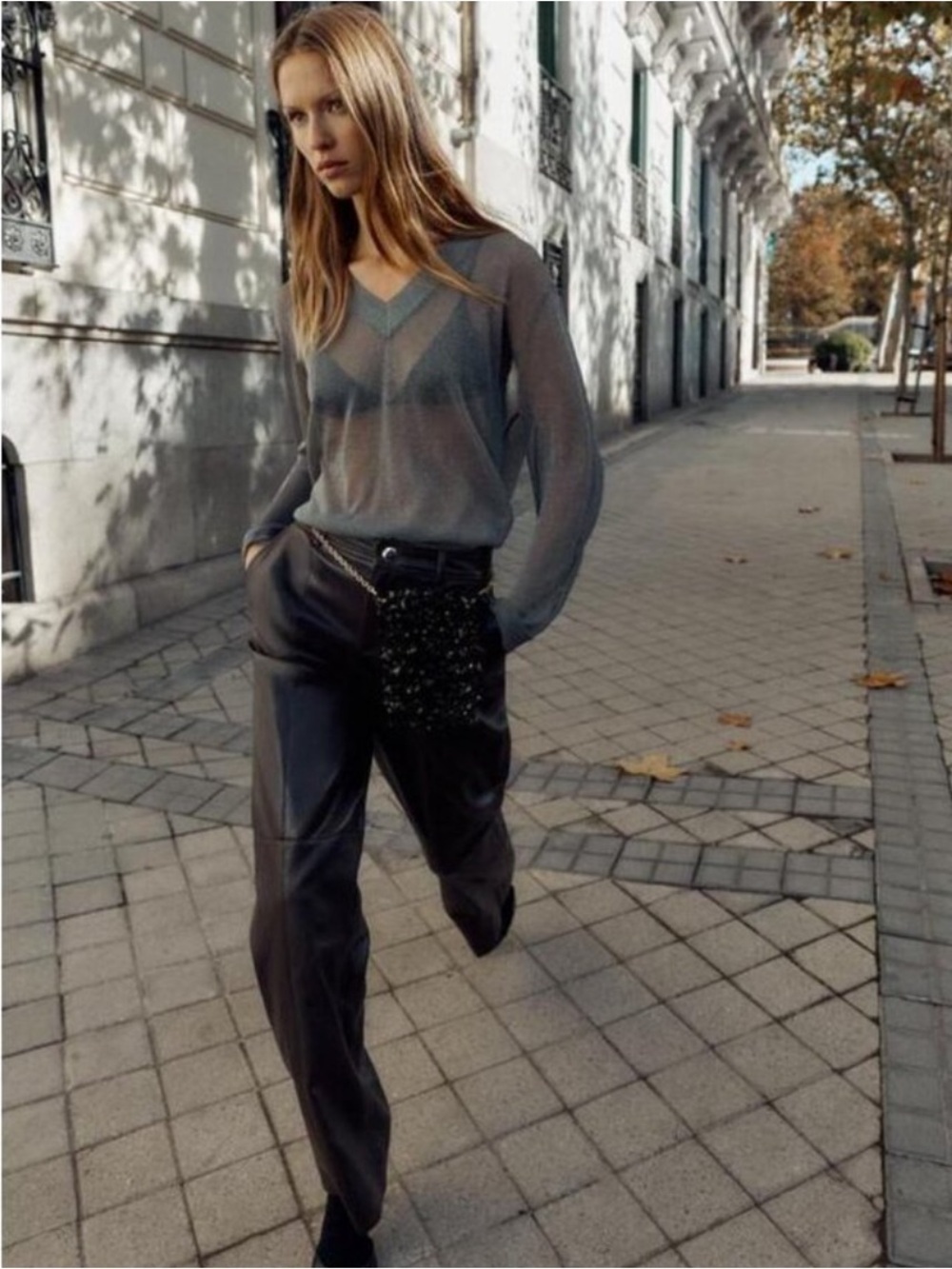 NWT‼️ ZARA FAUX LEATHER STRAIGHT PANTS